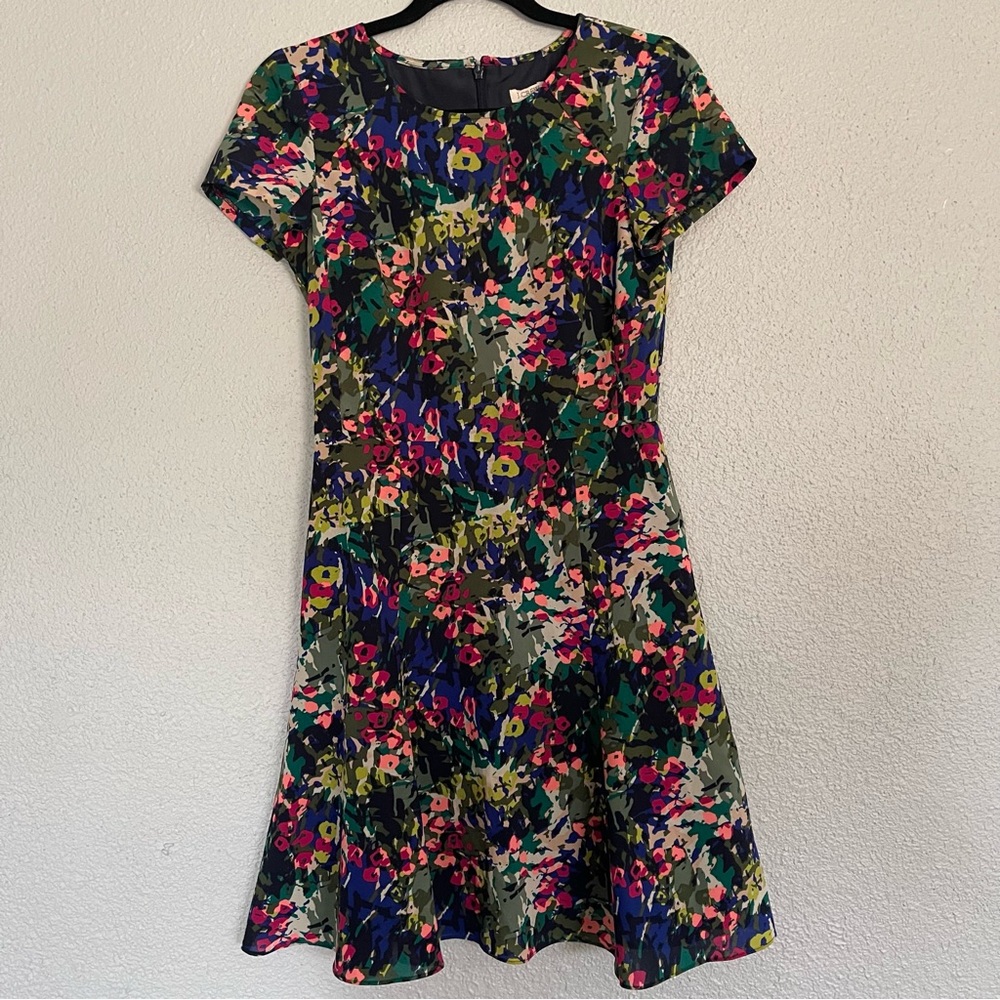 JCrew Multicolor Fit & Flare Dress